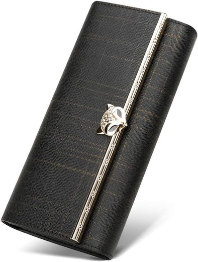 Women Leather Wallet Trifold Wallet Long Clutch Wallet Card Holder Valentine's Day Gifts