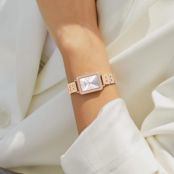 VICTORIA HYDE Rectangular Rose Gold Watches for Women