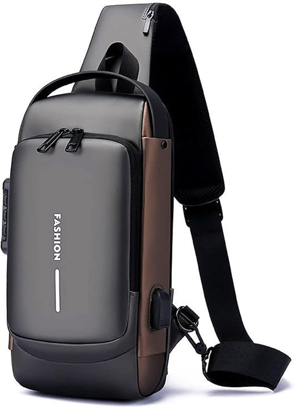 Sling Backpack USB Anti-Theft Waterproof Chest Daypack Casual Shoulder Bag