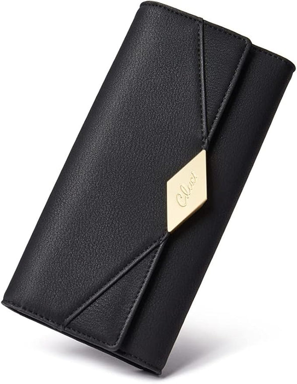 Women Wallet Soft Leather Designer Trifold Multi Card Organizer Lady Clutch Beige