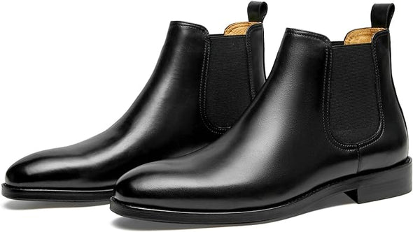 Mens Chelsea Boots Lace-up Chukka Ankle Boot Leather Dress Boots for Men