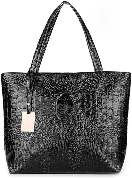 Womens Crocodile Large Tote Handbag Purse Shoulder Bag Travel Satchel Handbag