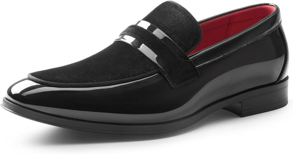 Patent Loafers Classic Velvet Slip-on Dress Shoes