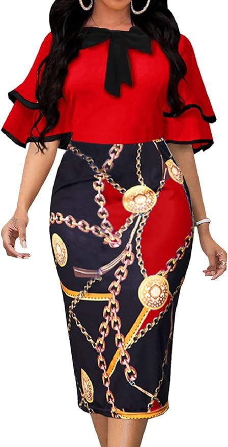 Women Sexy Dress Bodycon Work Dress Elegant Pencil Dress