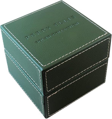 Perry Ellis Solar Powered Mens Watch | Alloy Bracelet | Water-Resistant Analog Wrist Watches for Men