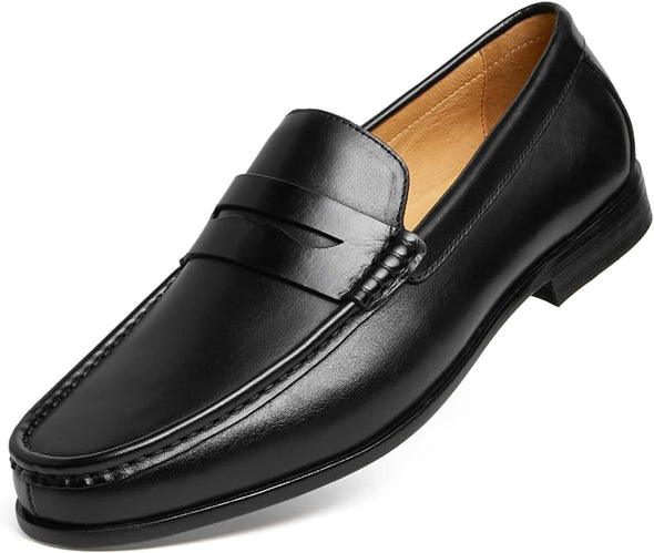 Mens Penny Loafers with Genuine Leather Business Dress Slip on Loafer Shoes for Men