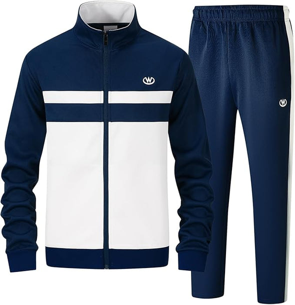 Men's Casual 2 Piece Tracksuit Sets Long Sleeve Full Zip Jacket and Sweatpants Sport Outfits Sweatsuits