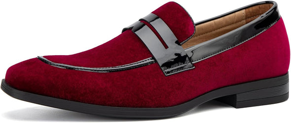 Mens Velvet Loafers Dress Shoes Loafers for Men Tuxedo Suit Shoes