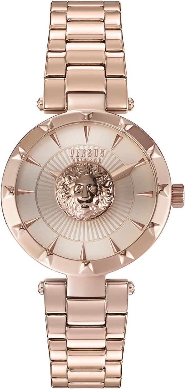 Versus Versace Sertie Womens Fashion Watch with Enamel Dial. Multifunction Day and Date Sub Dials. Adjustable Jewelry Style Bracelet.
