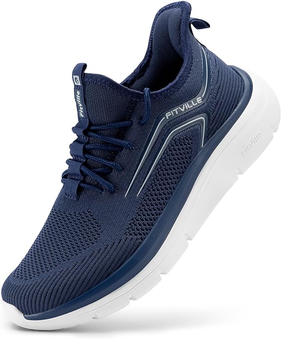 Men's Wide Walking Shoes Athletic Sneakers Lightweight Workout Slip-on Shoes for Hands Free - Highland Core Jogger