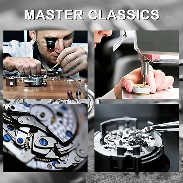 Mens Mechanical Watches, Luxury Automatic Skeleton Tourbillon Watch Waterproof Crystal Self-Winding Wrist Watch for Men