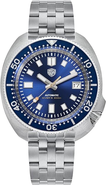 watchdives Automatic Diver Watches for Men, NH35 Movement 6105 Wristwatch 200M Sapphire Crystal Mens Watch with 316L Stainless Steel Bracelet Luminous Watch