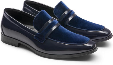 Patent Loafers Classic Velvet Slip-on Dress Shoes