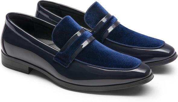 Patent Loafers Classic Velvet Slip-on Dress Shoes