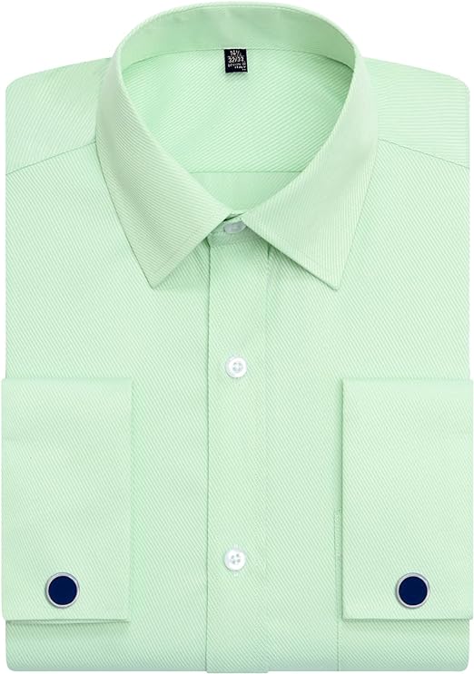 French Cuff Regular Fit Dress Shirts (Cufflink Included)