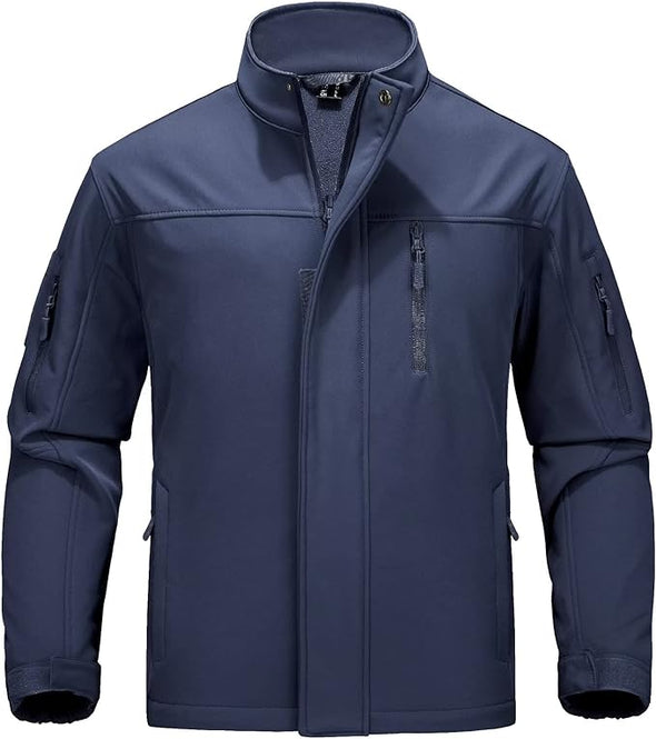 Men's Tactical Jacket Water Resistant 6 Pockets Softshell Fleece Lining Hiking Winter Jacket Windbreaker Outwear