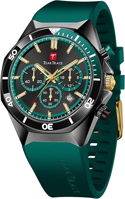 Watches for Men Luxury Quartz Chronograph 3ATM Waterproof Sport Wrist Watches Multifunctional with Silicone Strap Casual Mens Watches