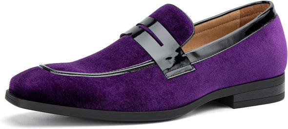 Mens Velvet Loafers Dress Shoes Loafers for Men Tuxedo Suit Shoes