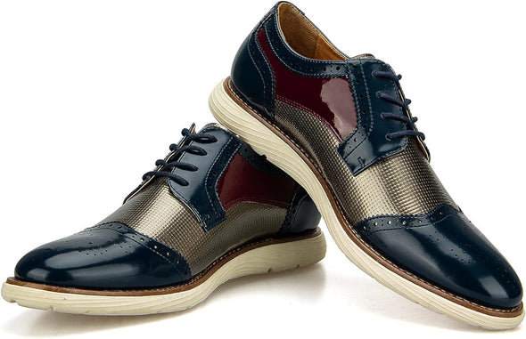 Men's Oxford Shoes,Dress Shoes Lace-up Wingtip Brogue Shoe Mens Lightweight Fashion Shoes.