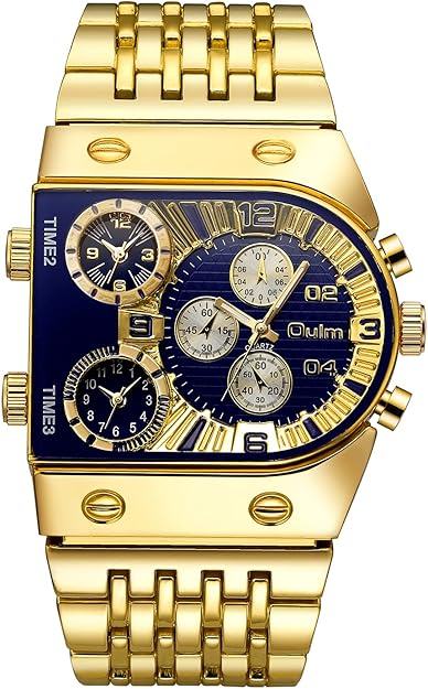 Men's Wrist Watch, Stylish Stainless Steel Watches, Personalized Gold Mens Chronograph Watch