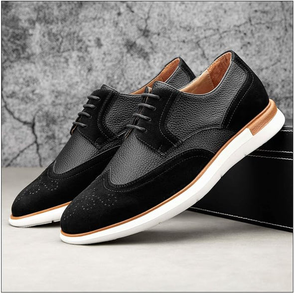Men's Casual Oxford Dress Shoes Classic Modern Business Lace-up Wingtip Shoes