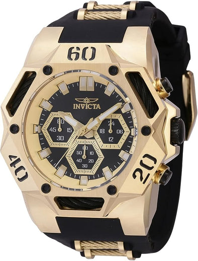Invicta Men's Coalition Forces Silicone, Cable Quartz Watch, Gold