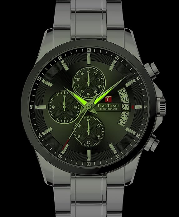 Man Luxury Business Waterproof Stainless Steel Chronograph Quartz Analog Wristwatch