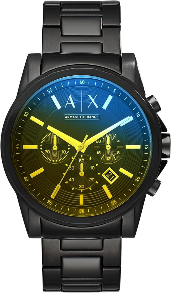 AX Armani Exchange Chronograph Watch for Men with Leather