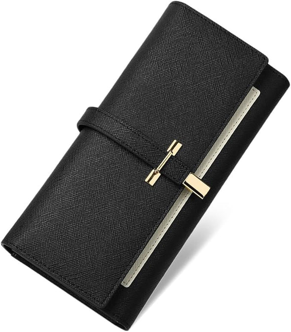 Women Wallet Leather Trifold Large