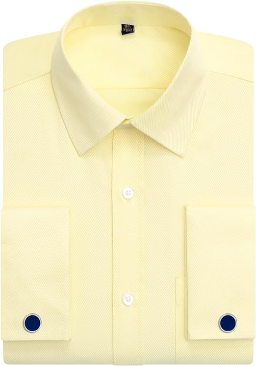 French Cuff Regular Fit Dress Shirts (Cufflink Included)