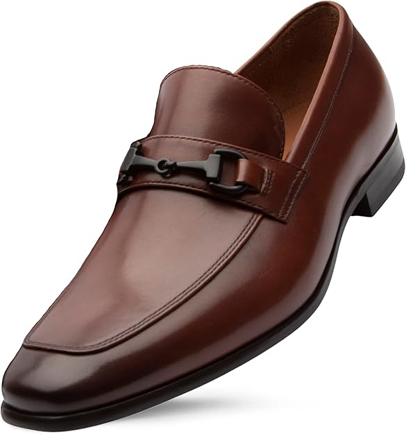 Mens Shoes. Dress Leather Shoes, Leather Bit Loafers.