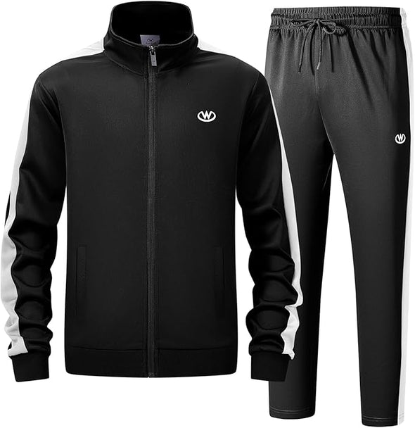 Men's Casual 2 Piece Tracksuit Sets Long Sleeve Full Zip Jacket and Sweatpants Sport Outfits Sweatsuits