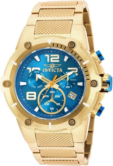Invicta Speedway Chronograph Blue Dial Gold Ion-plated Mens Watch