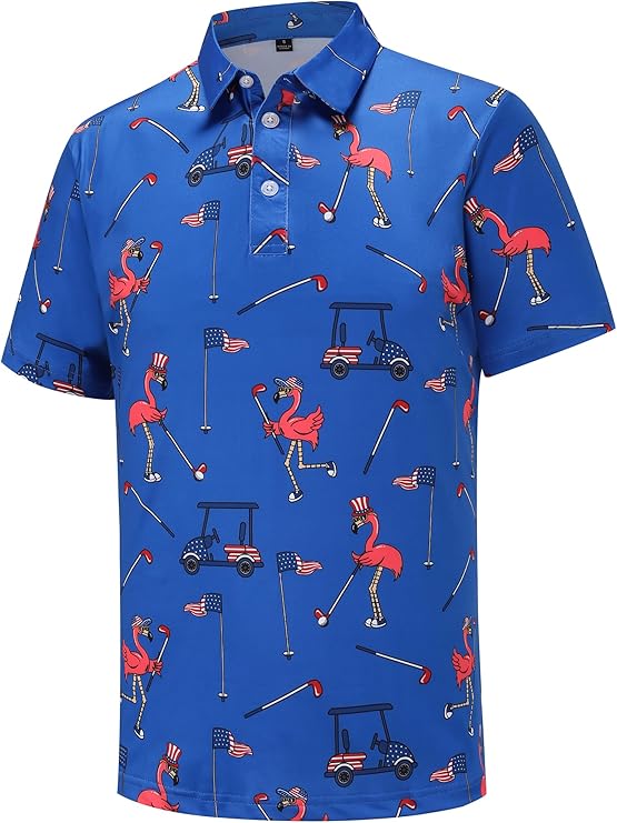 Men's Golf Polo Shirts Short Sleeve Performance Moisture Wicking Dry Fit Shirts