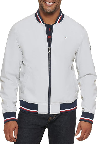 Tommy Hilfiger Men's Lightweight Varsity Rib Knit Bomber Jacket