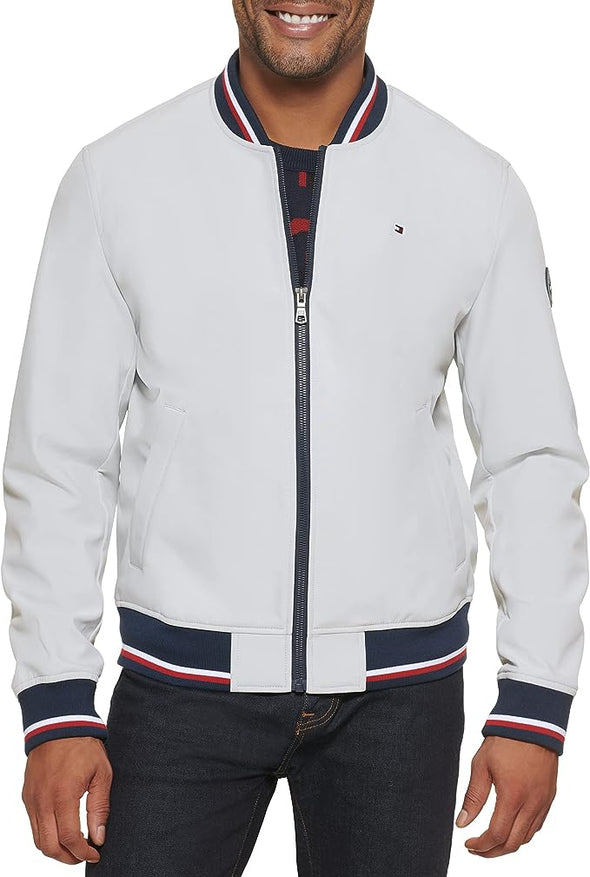 Tommy Hilfiger Men's Lightweight Varsity Rib Knit Bomber Jacket