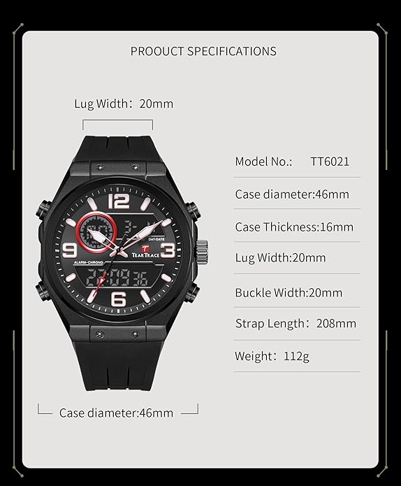 Watches for Men Luxury Quartz Chronograph 3ATM Waterproof Sport Wrist Watches Multifunctional with Silicone Strap Casual Mens Watches