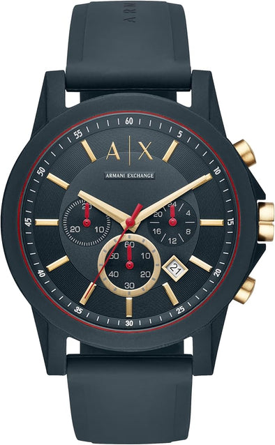 AX Armani Exchange Chronograph Watch for Men with Leather