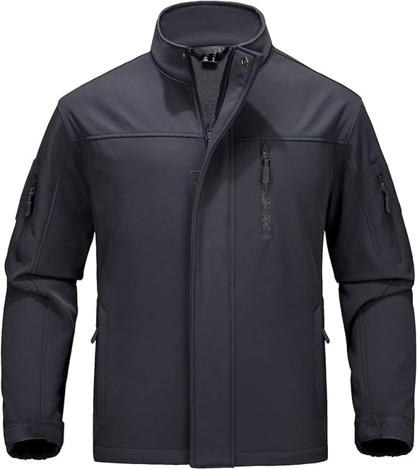 Men's Tactical Jacket Water Resistant 6 Pockets Softshell Fleece Lining Hiking Winter Jacket Windbreaker Outwear
