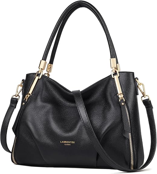 Genuine Leather Tote Handbag, Top-handle Purse and Handbags for Women Satchel Large Shoulder Bag