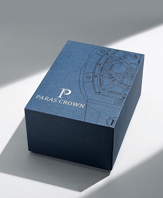 Paras Crown Watch for Men Waterproof Quartz Luxury Chronograph Analog Men's Wrist Watches