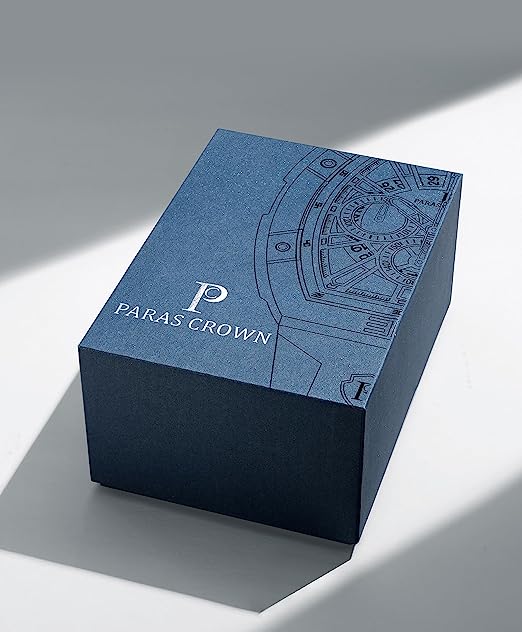 Paras Crown Watch for Men Waterproof Quartz Luxury Chronograph Analog Men's Wrist Watches