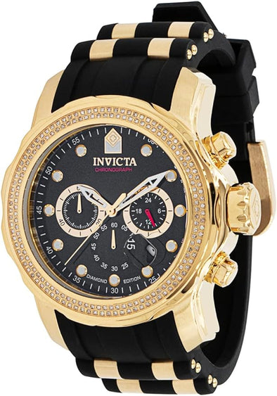Invicta Men's Pro Diver 48mm Stainless Steel, Silicone Quartz Watch, Gold