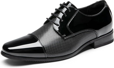 Men's Patent Tuxedo Dress Shoes Classic Lace-up Formal Oxfords
