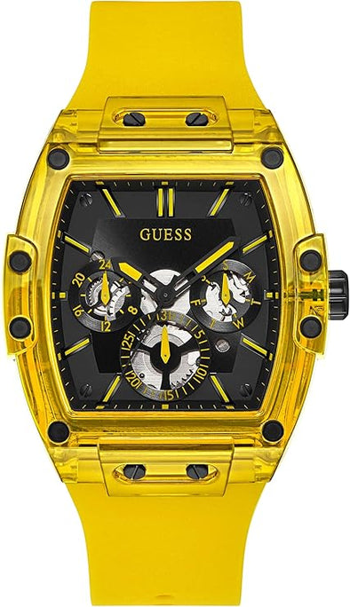 GUESS Men Analog Quartz Watch with Silicone Strap