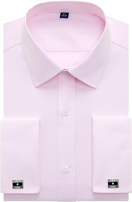 French Cuff Regular Fit Dress Shirts (Cufflink Included)