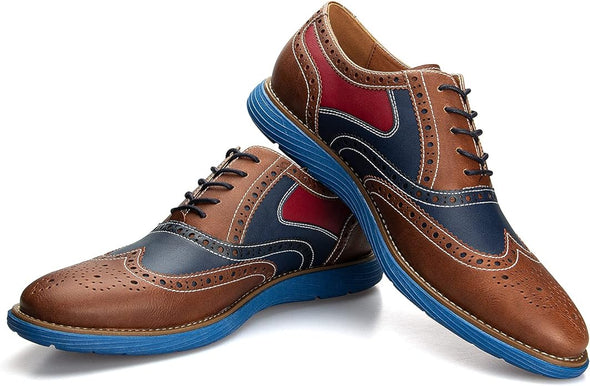 Men's Oxford Shoes,Dress Shoes Lace-up Wingtip Brogue Shoe Mens Lightweight Fashion Shoes.