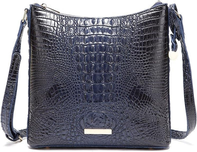Shoulder Crocodile Flat Handbags for Women trendy Ladies Shoulder Bag Embossed Pattern Leather Crossbody Purse