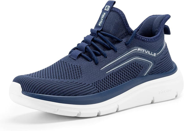 Men's Wide Walking Shoes Athletic Sneakers Lightweight Workout Slip-on Shoes for Hands Free - Highland Core Jogger