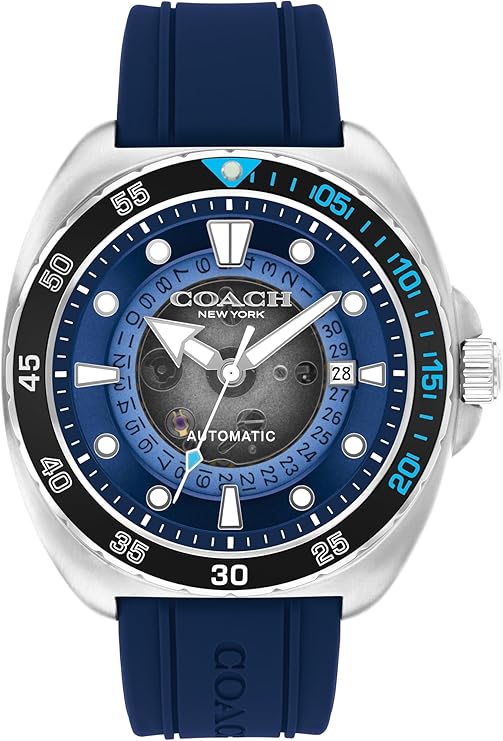 COACH Charter Men's Quartz Chronograph Watch, Silicone Strap, Water-Resistant